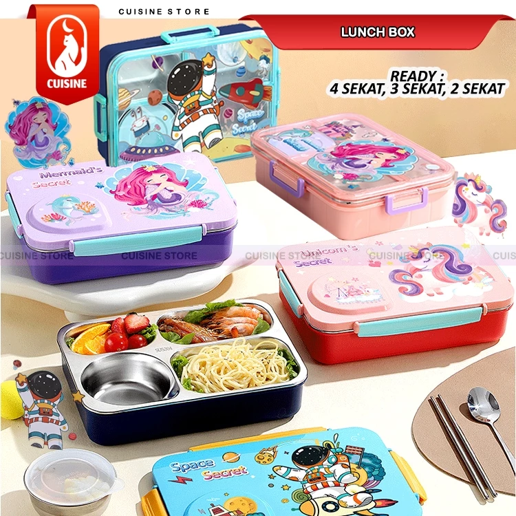 Lunch Box Set Anak Stainless 304 Free Alat Makan