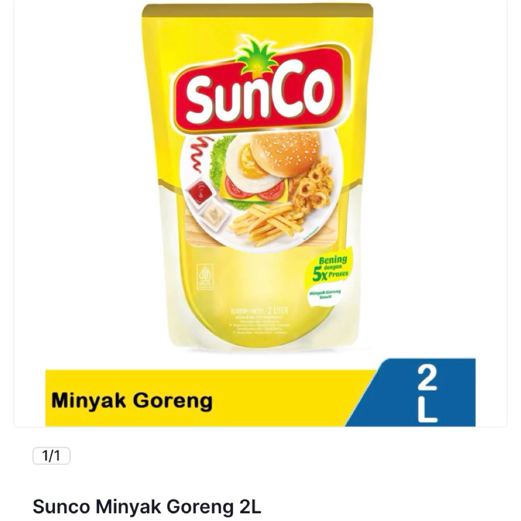 Minyak Goreng Sunco 2 Liter