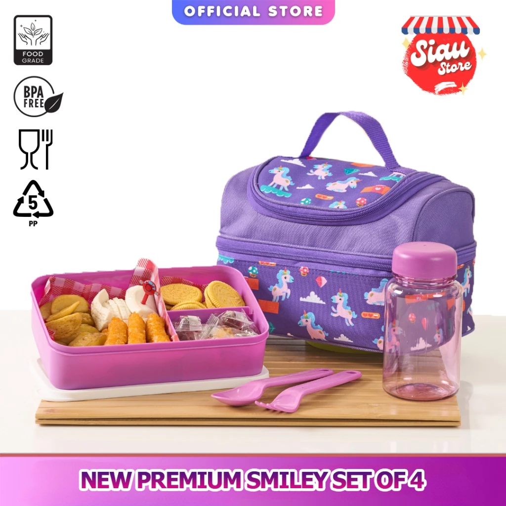 Siau Store Premium Smiley 4 Pcs Bekal Set