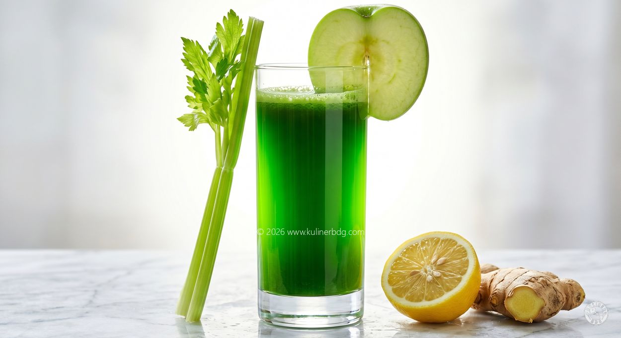 Resep Green Detox Juice Kale Apel Jahe - KulinerBDG