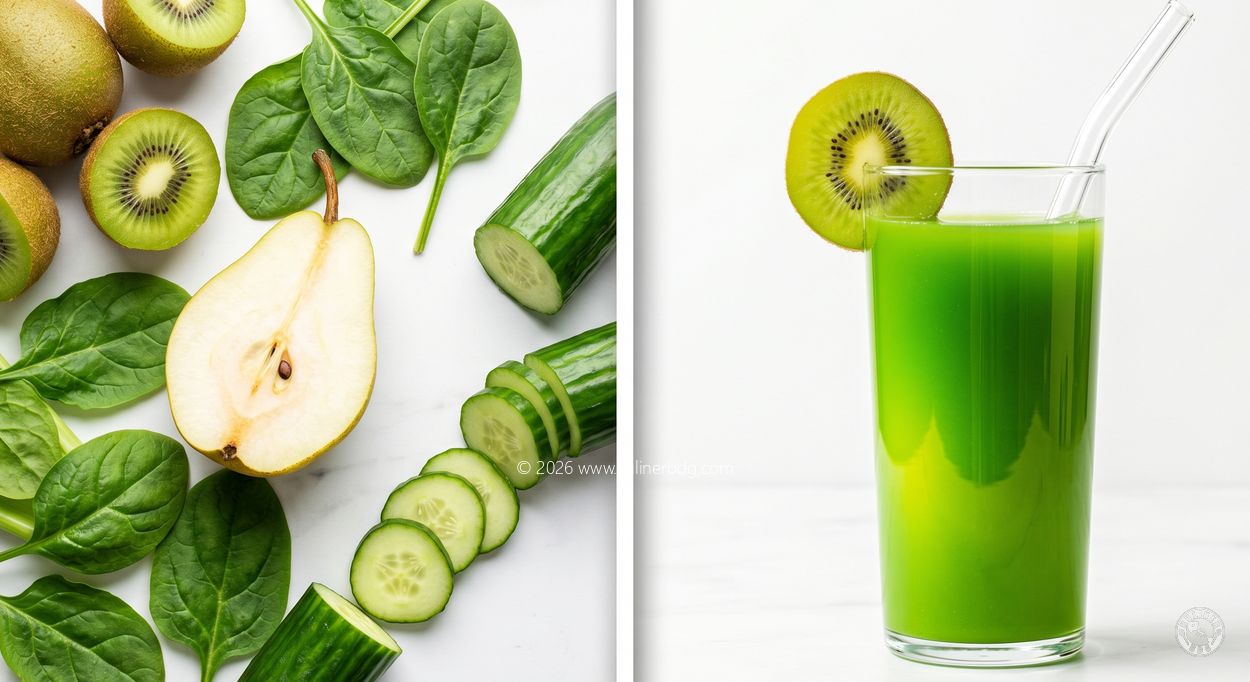 Resep Green Glow Spinach Kiwi Pear - KulinerBDG