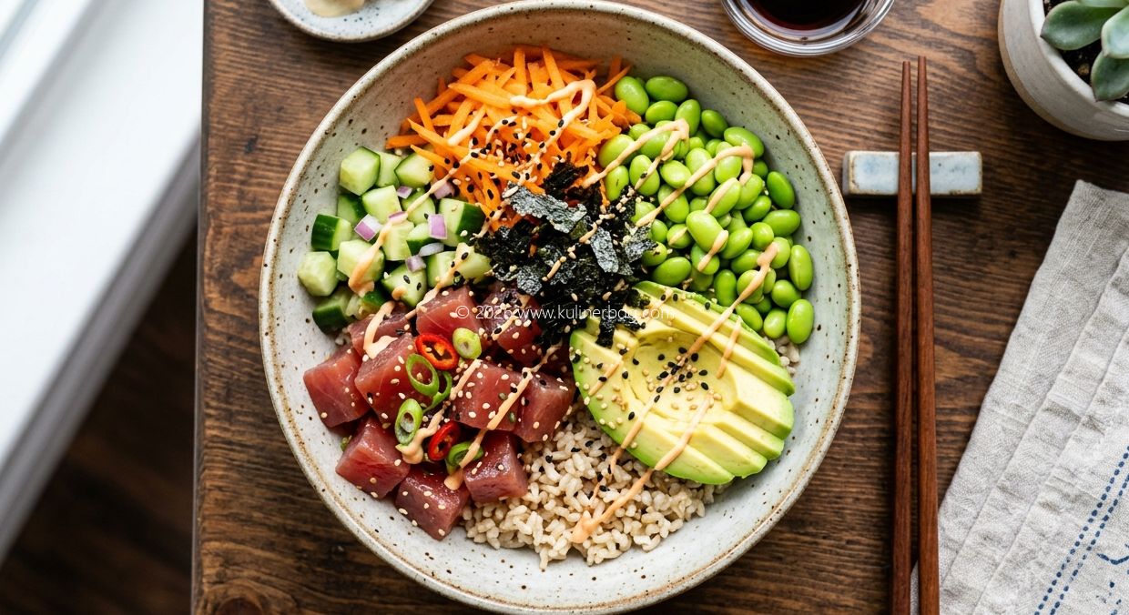 Resep Poke Bowl Tuna Alpukat - KulinerBDG