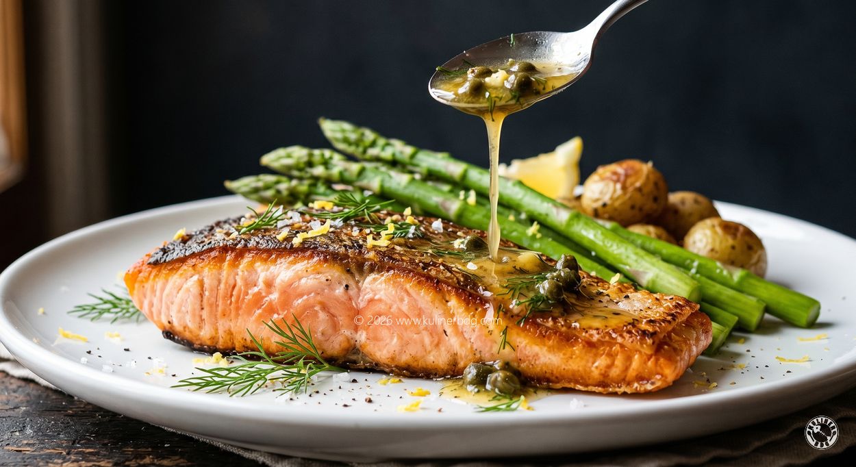 Resep Salmon Panggang Herbs Asparagus - KulinerBDG