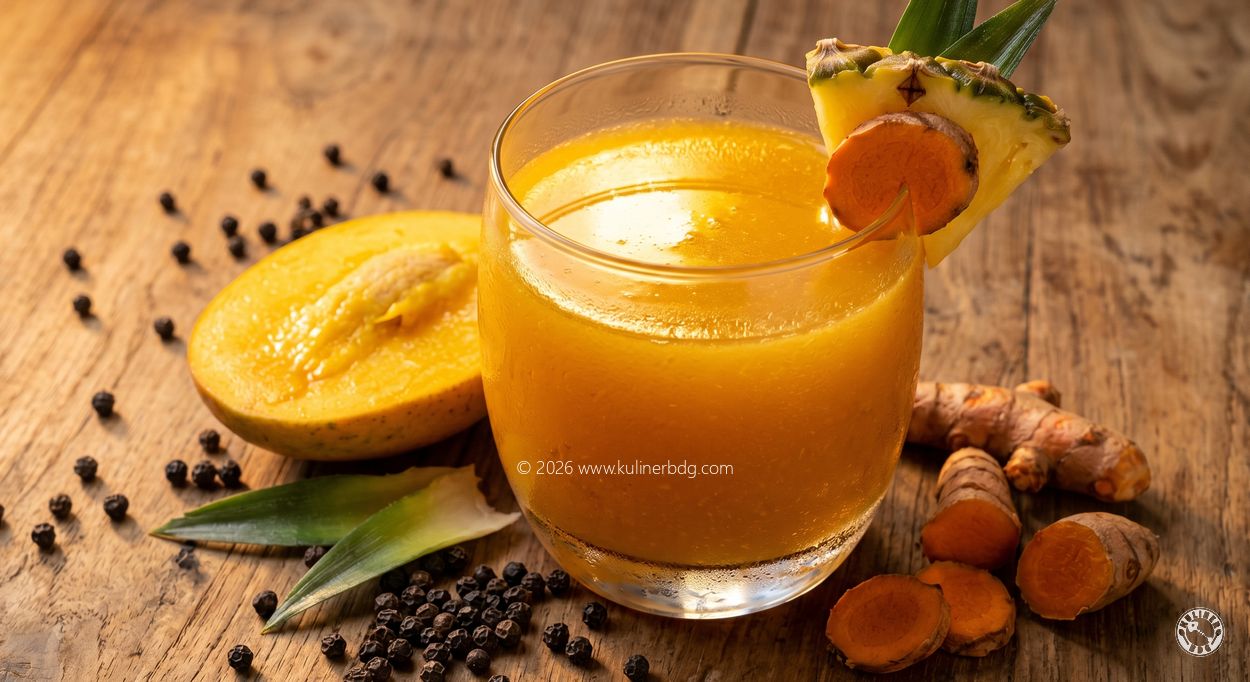 Resep Tropical Immunity Booster Mangga Nanas Kunyit - KulinerBDG