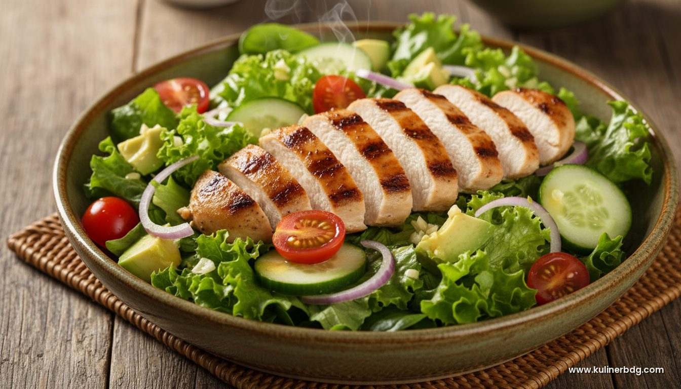 Salad Ayam Panggang Alpukat Rendah Karbo