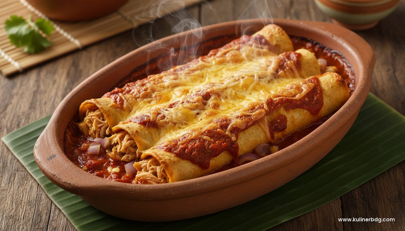 Enchilada Ayam Saus Merah Meksiko