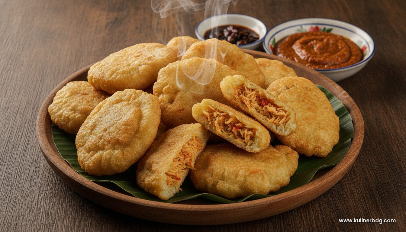 Cireng Isi Ayam Suwir Kuah Kental, Bekal Sekolah Kenyal Gurih