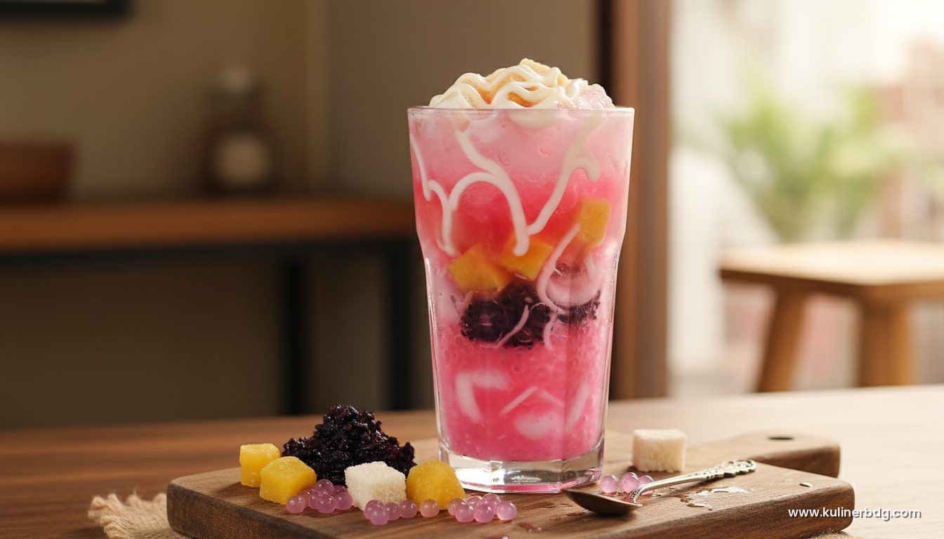 Resep Es Doger Segar Kuah Santan Merah Muda Khas Bandung - KulinerBDG