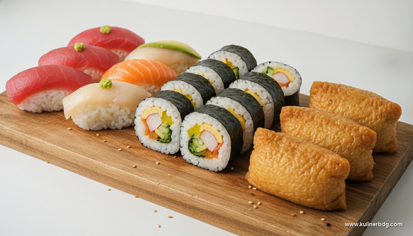 Sushi Nigiri, Maki & Inari: Trio Sushi Populer Homemade