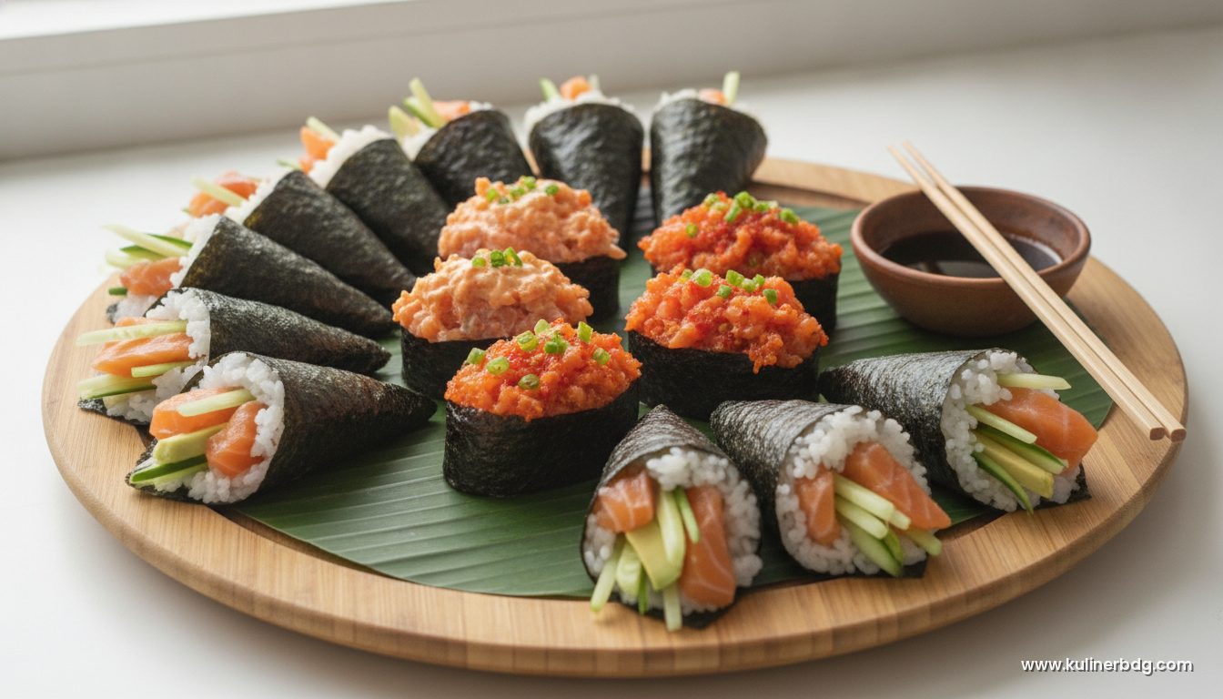 Sushi Gunkan Maki & Temaki Cone, Duo Sushi Kekinian