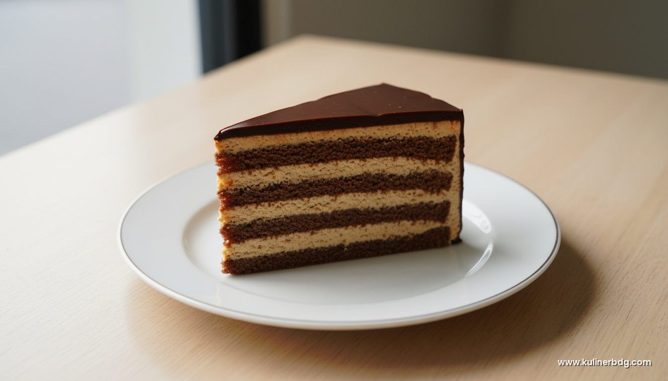 Opera Cake Klasik, Lapisan Kopi Cokelat Elegan Ala Prancis