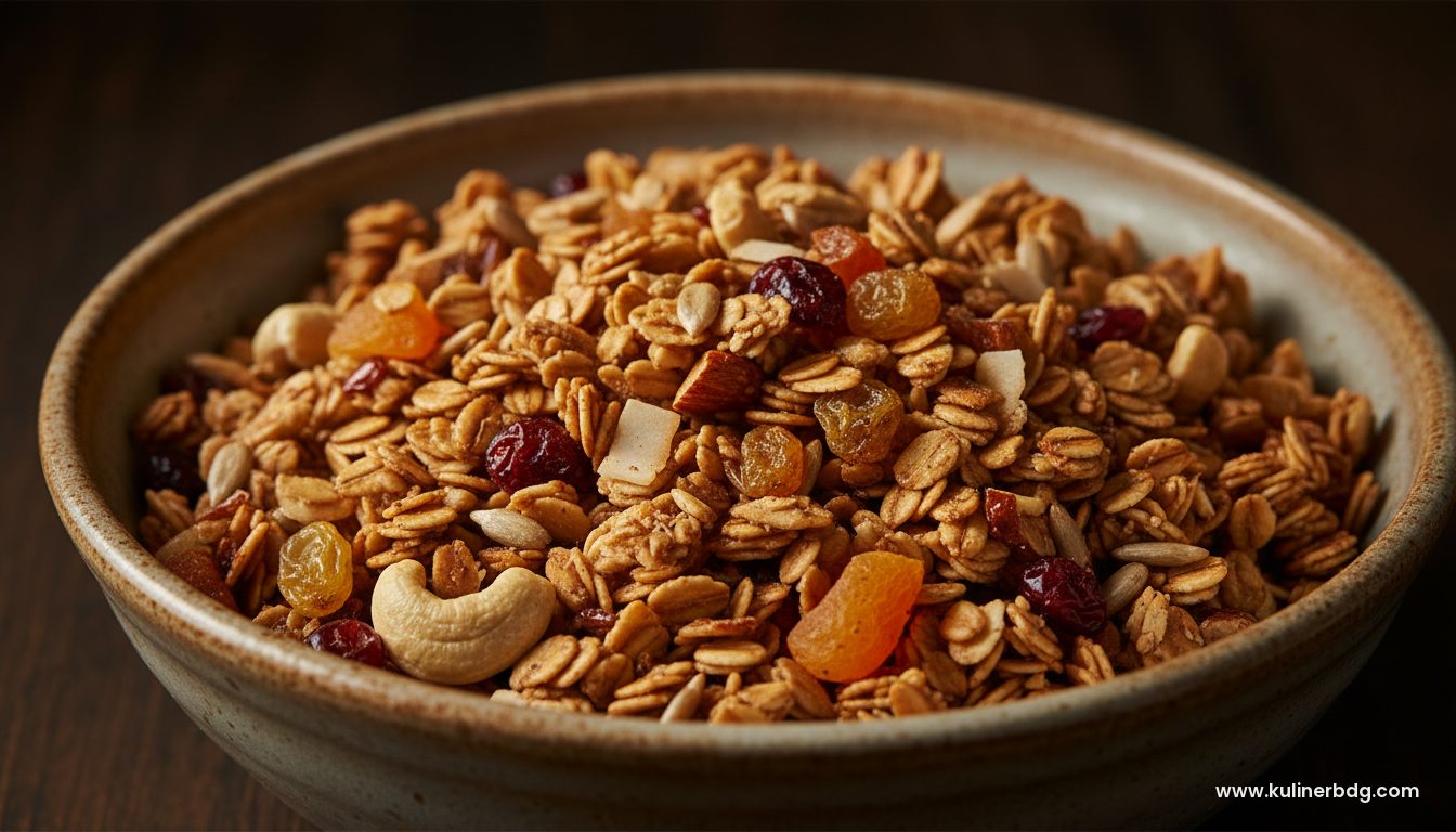 Resep Granola Panggang Madu Kacang, Renyah Gurih Manis Sehat - KulinerBDG