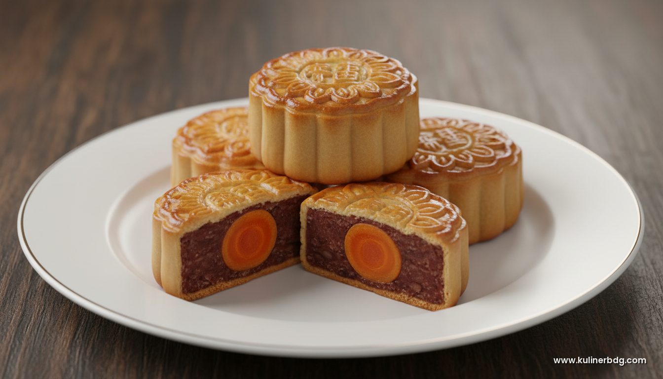 Kue Bulan (Mooncake) Halal Isi Pasta Kacang Merah