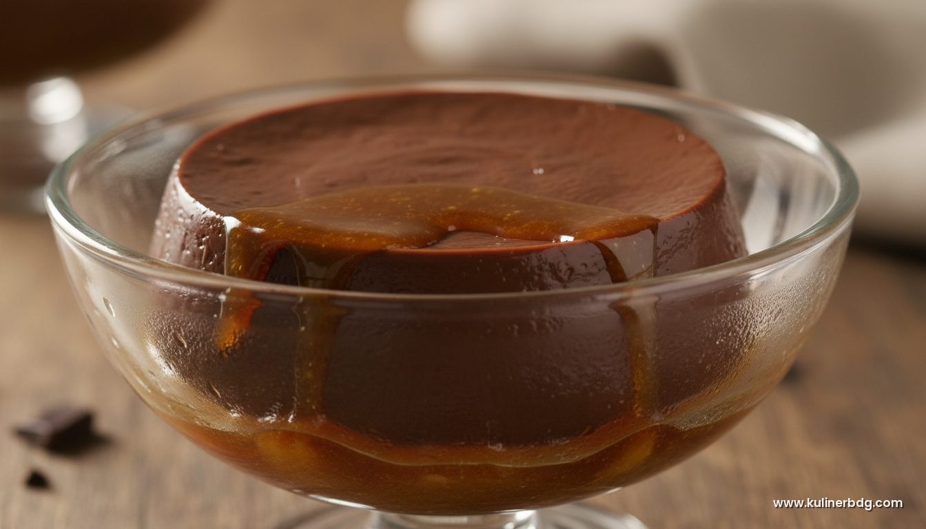 Resep Puding Coklat Lumer Saus Karamel - KulinerBDG