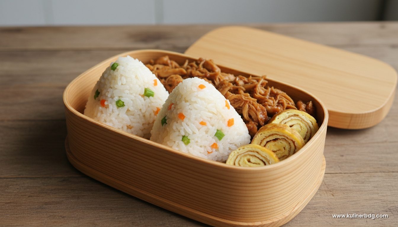 Onigiri Ayam Suwir & Telur Gulung, Bekal Sehat Praktis Anak Sekolah