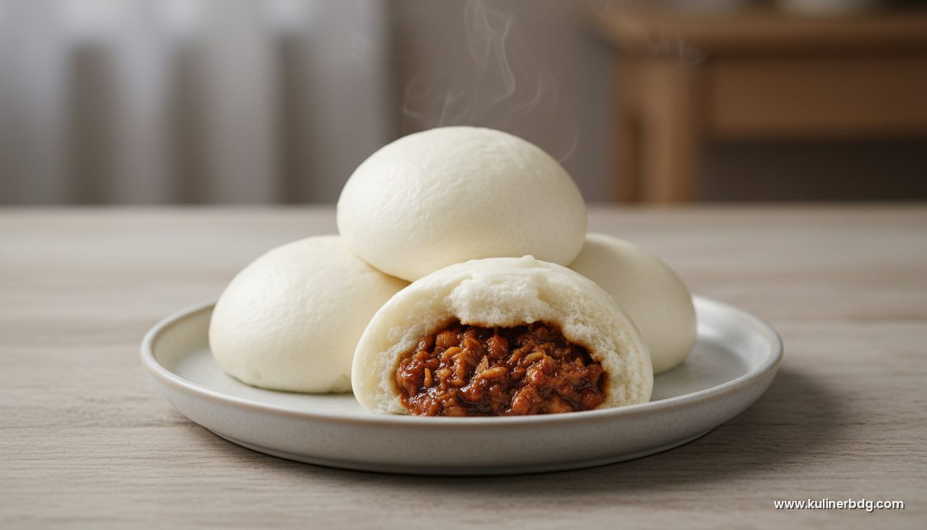 Kue Bakpao Kukus Isi Ayam, Lembut Empuk Gaya Restoran Cina Halal