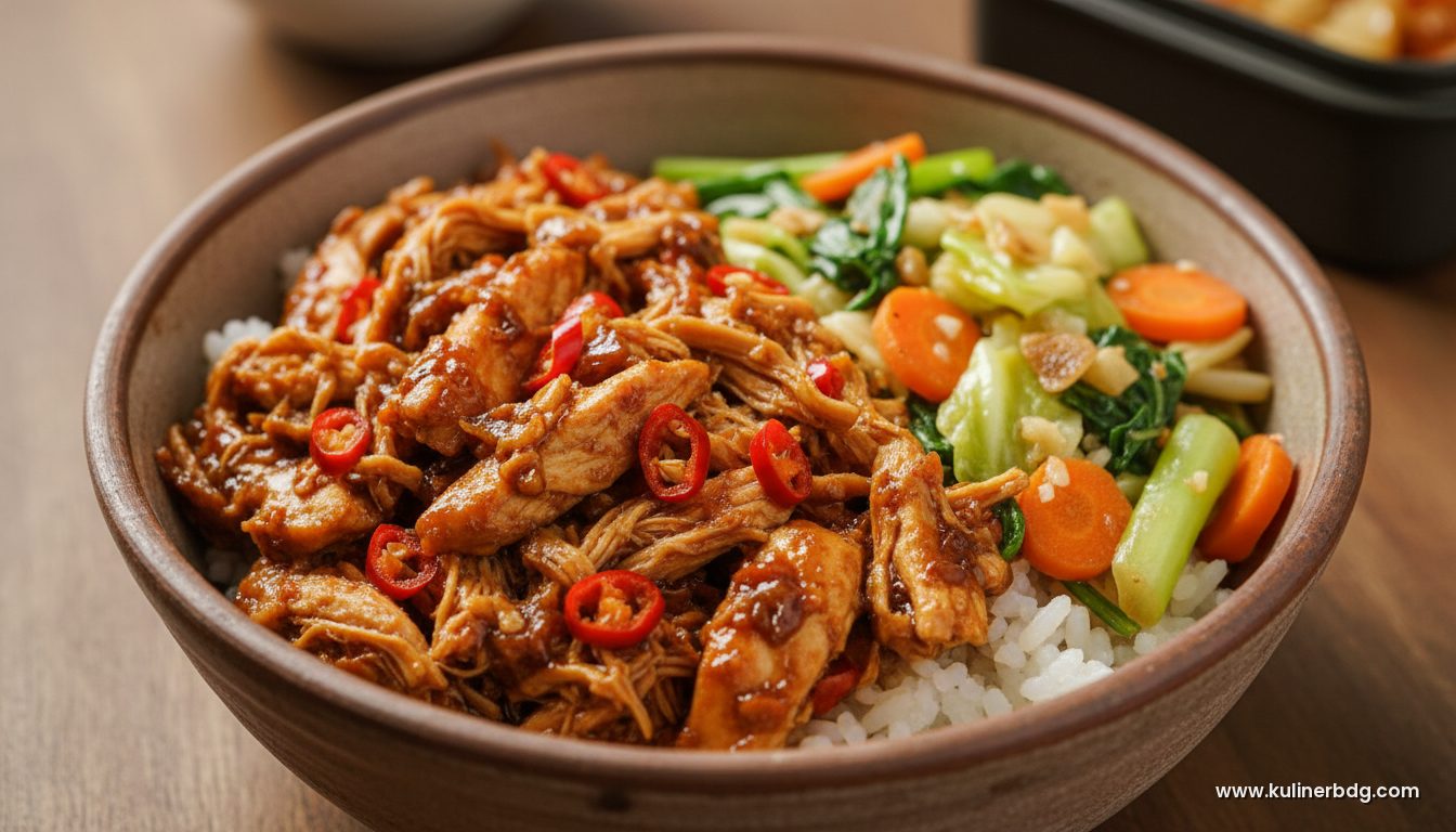 Rice Bowl Ayam Kecap Bawang & Tumis Sayur untuk Bekal Kerja