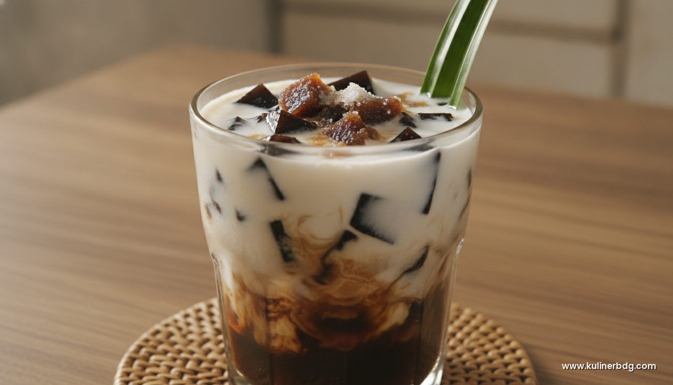 Es Cingcau Hitam Segar Santan Gula Merah