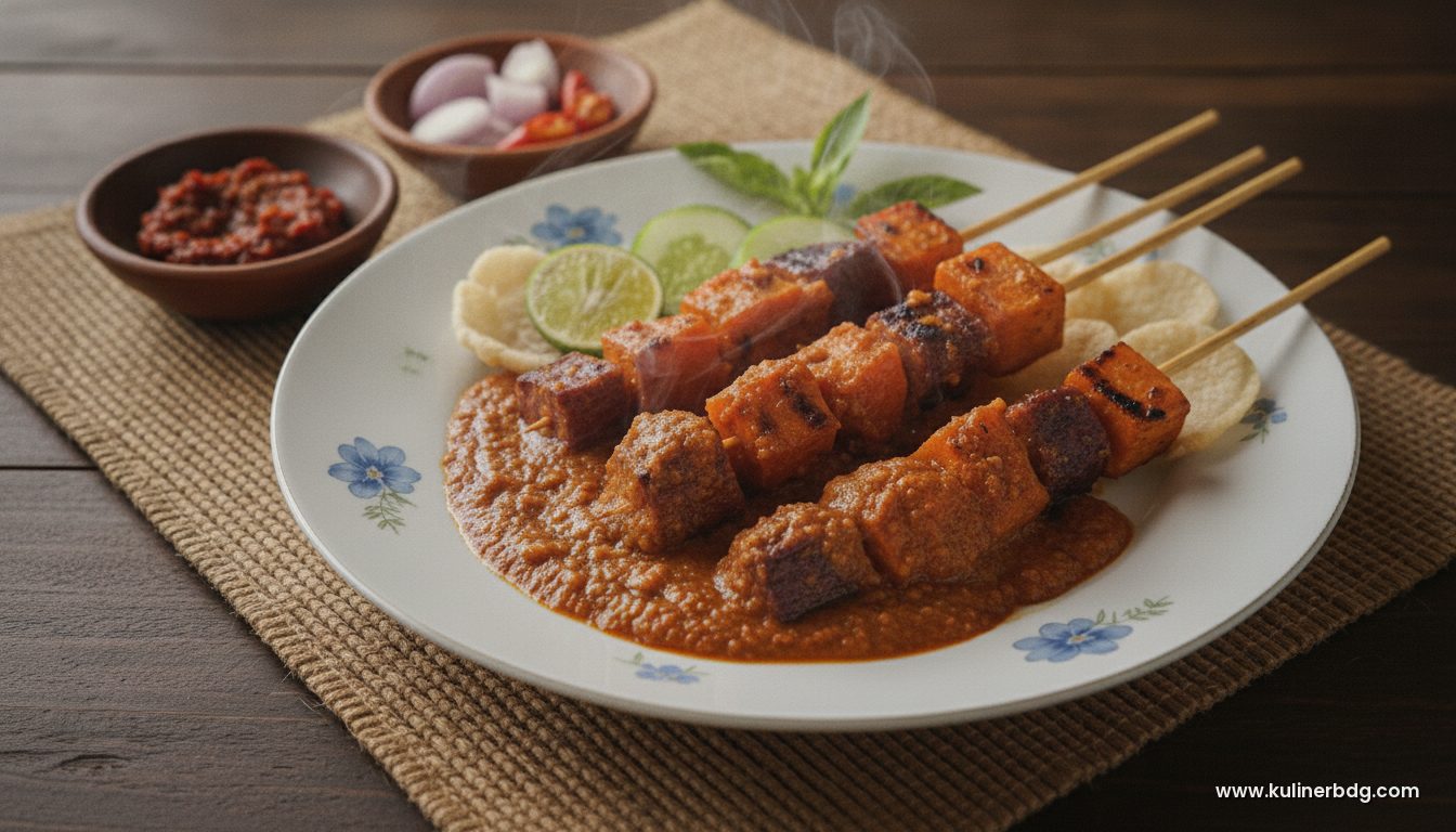 Sate Ubi Panggang Saus Kacang Gula Merah